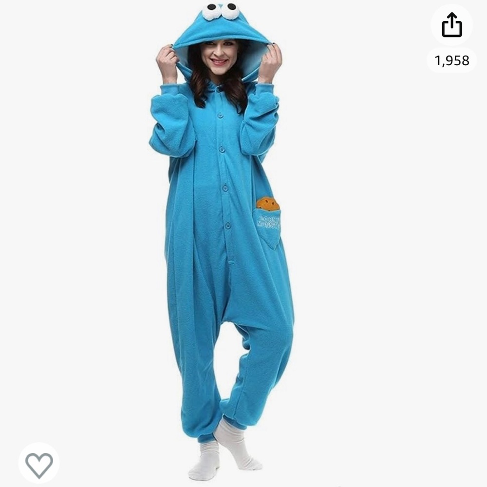 Cookie Monster onesie. Size L